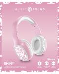 Безжични слушалки Cellularline - MS Basic Shiny Flowers, розови - 3t